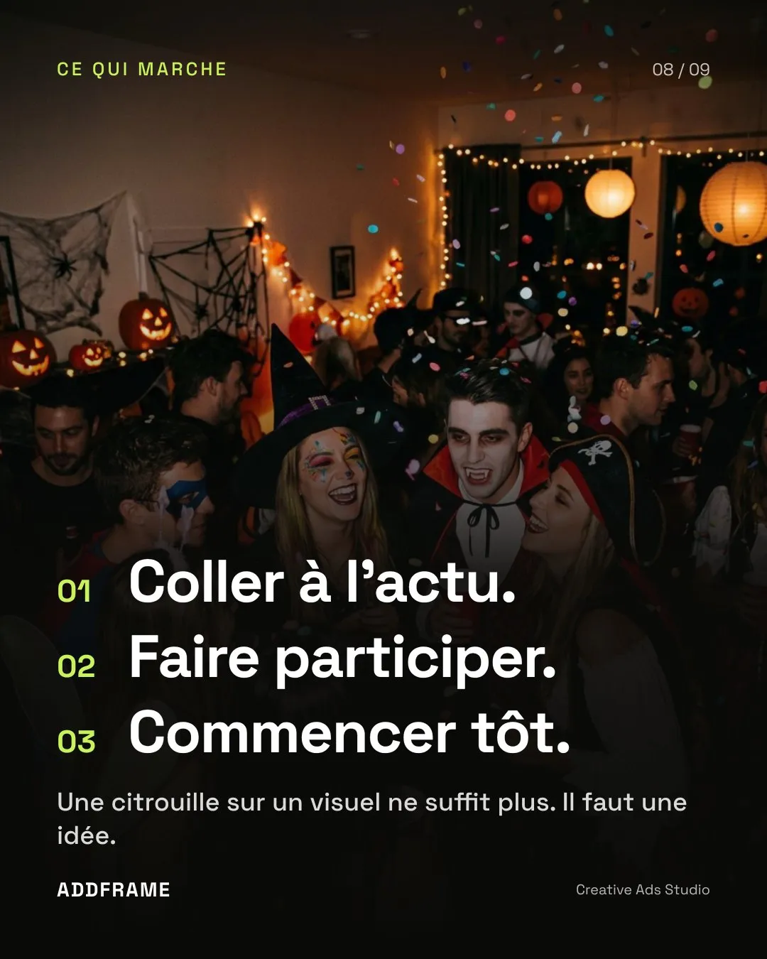 Slide 8 : ce qui marche. 1, coller à l'actu. 2, faire participer. 3, commencer tôt.